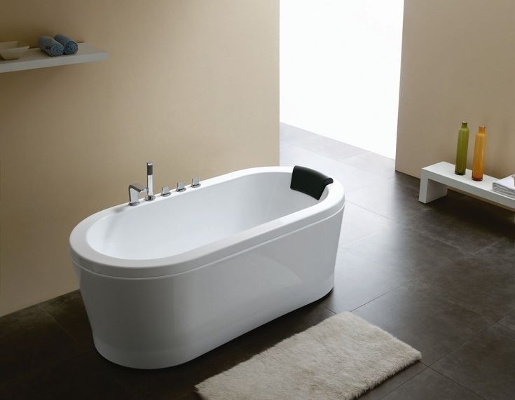 Ergonomic soaking bathtubs with headrest and built-in faucet set for relaxation