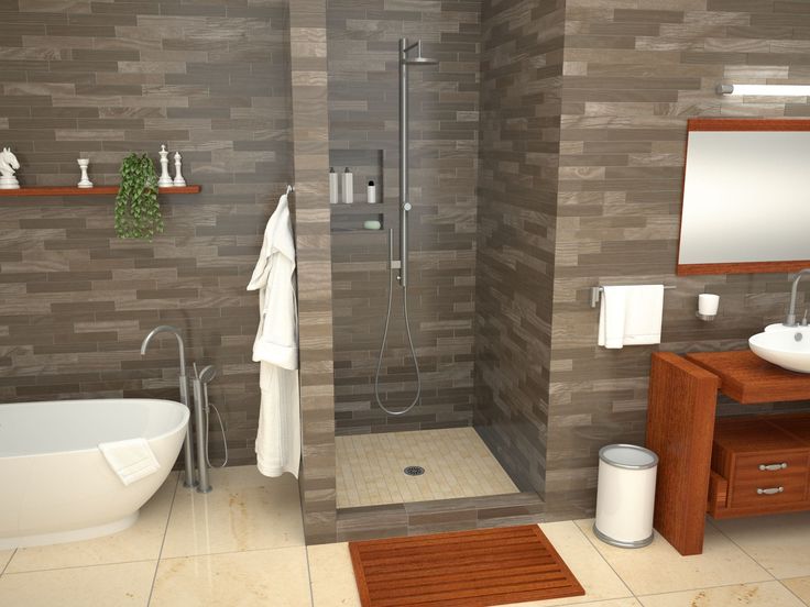 Tiles for shower base featuring a sleek neutral tile design with a modern shower setup, including a center drain and minimalist style