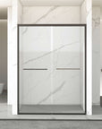 56-60" X 70" Double Sliding Shower Door with Matte Black Hardware color: Matte Black
