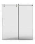 56"-60"W x 76"H Frameless Sliding Shower Door with 3/8" Tempered Glass color: Chrome