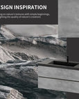 24"-47" Floating Dark Grey Corner Vanity with Matte Black Sink - 2 Soft Close Drawers
