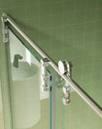 Sliding rail detail of shower door 60 x 76 with stainless steel hardware | Ace Decor