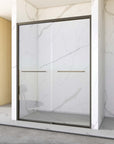 56-60" X 70" Double Sliding Shower Door with Matte Black Hardware color: Matte Black