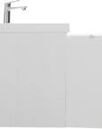 48 inch white floating bathroom vanity showcasing clean side profile and modern floating design | Ace Decor