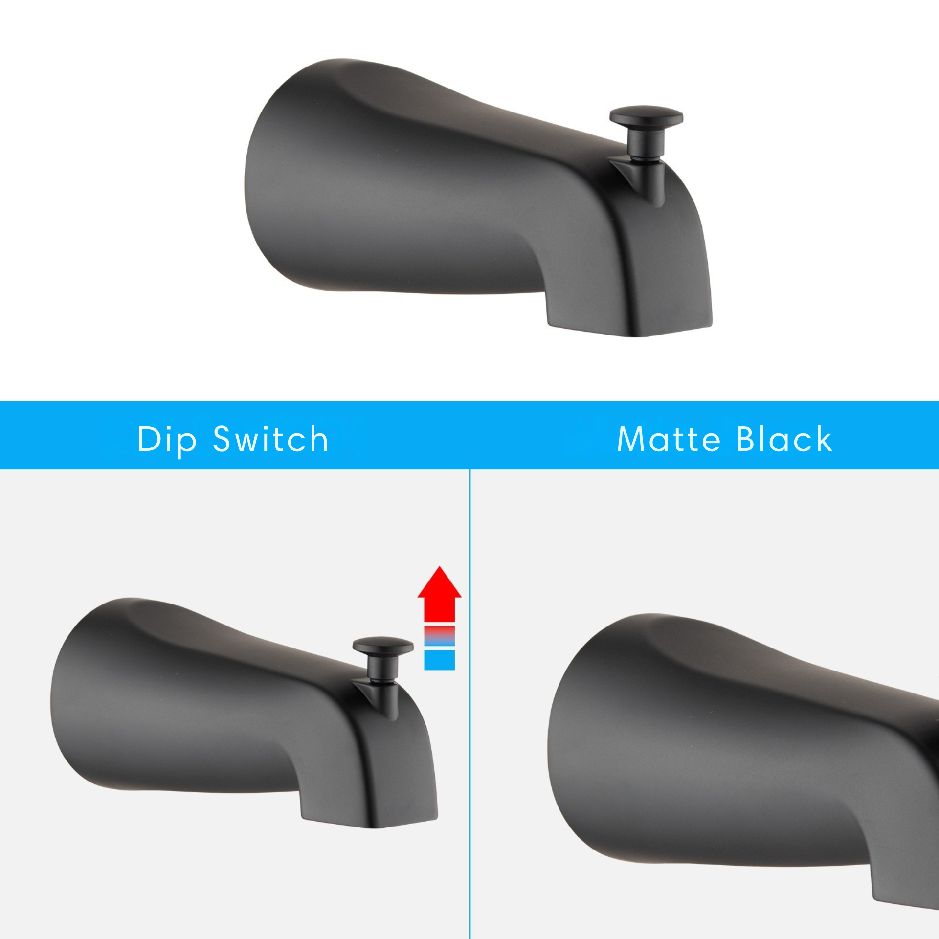 Briar 2-in-1 Dual Shower System with Tub Spout - Matte Black