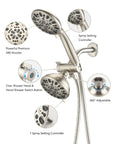 Briar 2-in-1 Dual Shower System with Tub Spout - Brushed Nickel
