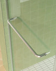 Handle and towel bar detail of shower door 60 x 76 in stainless steel design | Ace Decor