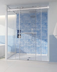 Trivon-Plus Series 60" x 76" Frameless Sliding Bypass Shower Door - 3/8" Tempered Glass, Chrome