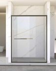 56-60" X 70" Double Sliding Shower Door with Matte Black Hardware color: Matte Black