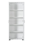 71.25” High White Tower Cabinet Bathroom – 5 Adjustable Shelves, Anti-Tip Design & Space-Saving Storage