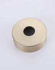 Brushed gold freestanding tub faucet base plate — sturdy floor mount support for bathtub filler installation.