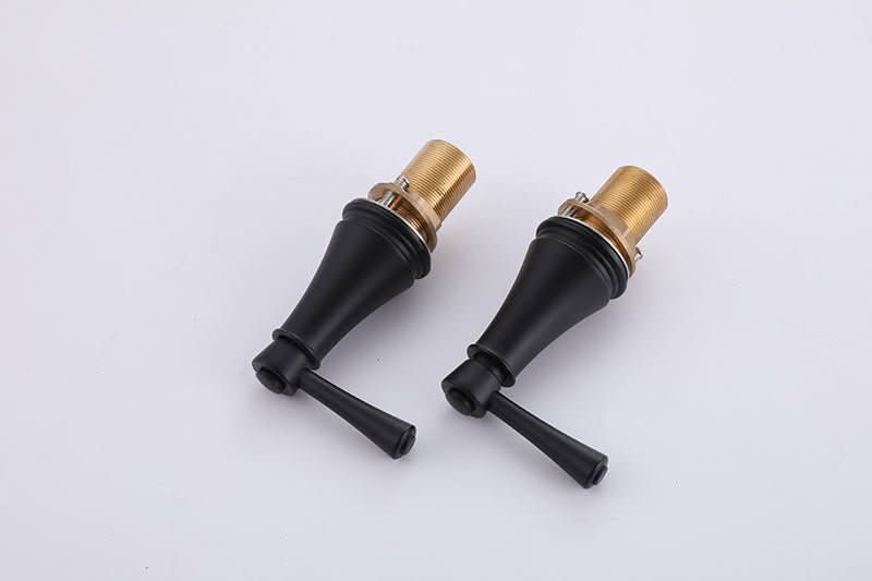 Handles of VALMIRA Matte Black Sink Faucet with durable base.