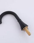 Spout component of VALMIRA Matte Black Sink Faucet with durable brass connection and curved design.