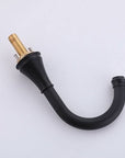 Spout component of VALMIRA Matte Black Sink Faucet with durable brass connection and curved design.