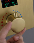 Luxe Series Thermostatic Shower System in Copper with Digital Display