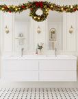 71 inch bathroom vanity in bright master bathroom setting | Ace Decor