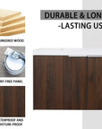 Monterey Series 36" Floating Bathroom Vanity in California Walnut with Integrated Sink and Double-Door Storage Cabinet