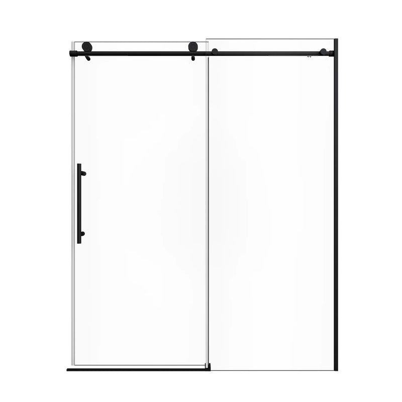 Orris-S Series 60" x 74" Black Frameless Sliding Shower Door – Adjustable, Durable 304 Stainless, Easy-Clean