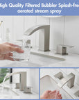 Summit Series 8" Brushed Nickel Bathroom Faucet with Easy-Install Design