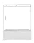 Chrome bathtub sliding glass doors frameless, sleek design with dimensions 60 x 58 inches | Ace Decor