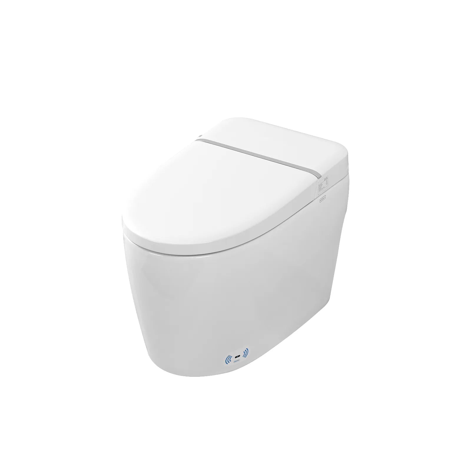 LUXOVA Smart Bidet Toilet with heated seat, auto flush, remote control, and night light – modern white one-piece smart toilet.