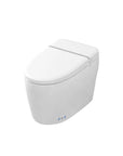 LUXOVA Smart Bidet Toilet with heated seat, auto flush, remote control, and night light – modern white one-piece smart toilet.