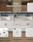 Elysian 84" Freestanding Bathroom Vanity with Double Sinks – White