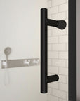 framed pivot shower door color:matte black