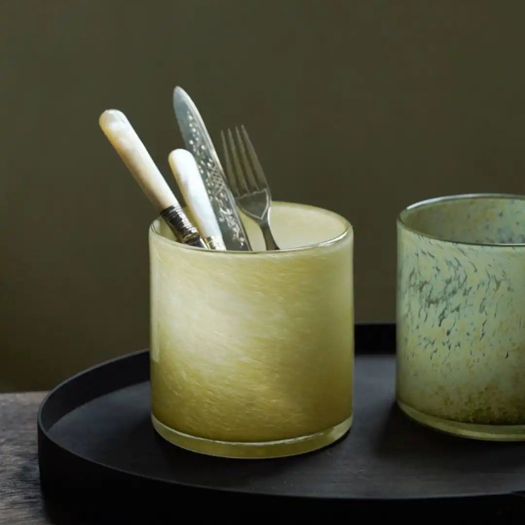 Liuli Glass Brush & Candle Holder