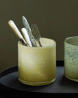 Glass candle holder cup-Green