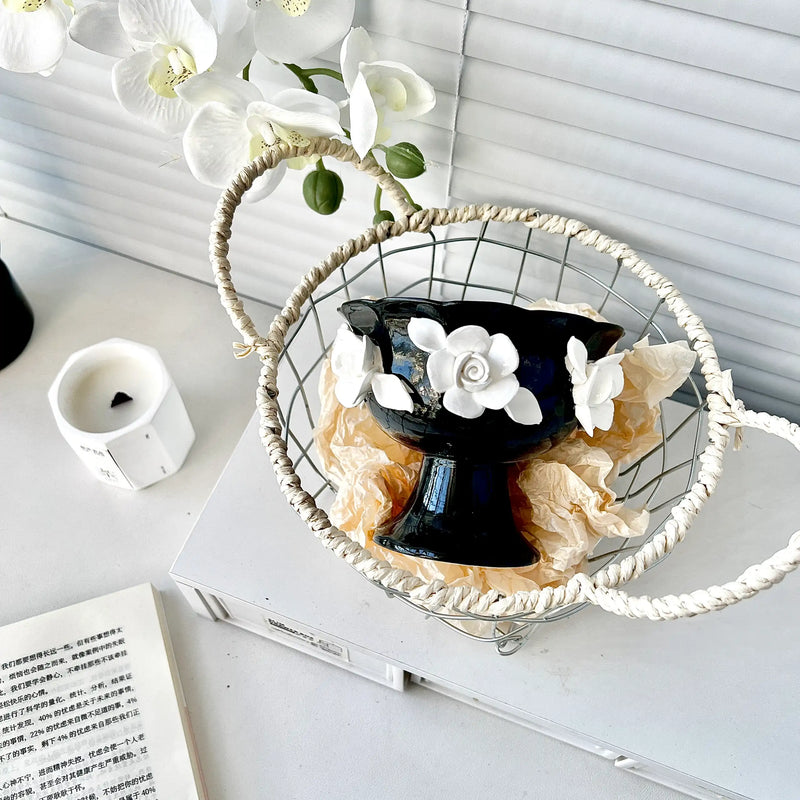 Lumière Ceramic 3D Rose Jewelry & Decor Bowl