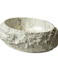 Astra Series 18" Oval Sculpted Resin Stone Vessel Basin - Marble White