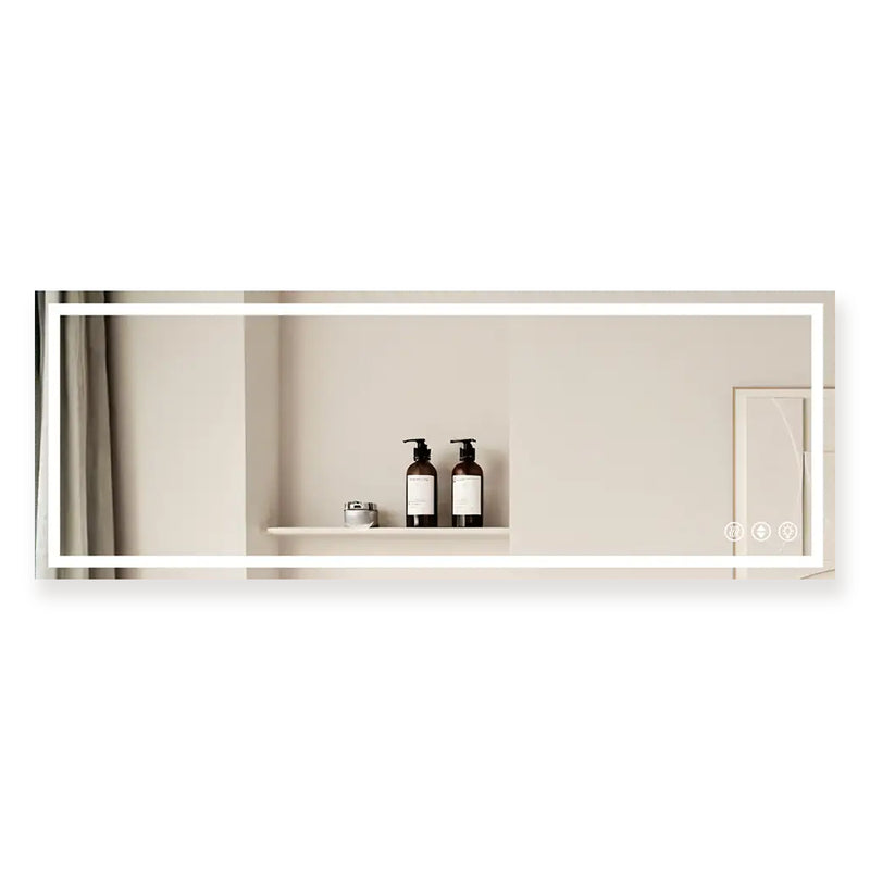 LuxeGlow Series 110"x40" Smart LED Mirror – Anti-Fog, Memory & Adjustable Lighting