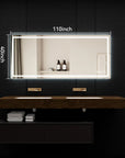 110"*40" Adjustable LED Bathroom Vanity Mirror with Brightness Memory – Anti Fog