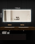 110"*48" Adjustable LED Bathroom Vanity Mirror with Brightness Memory – Anti Fog