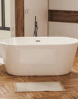 Modern Acrylic Freestanding Soaking Tub with Chrome Overflow and Drain color: White