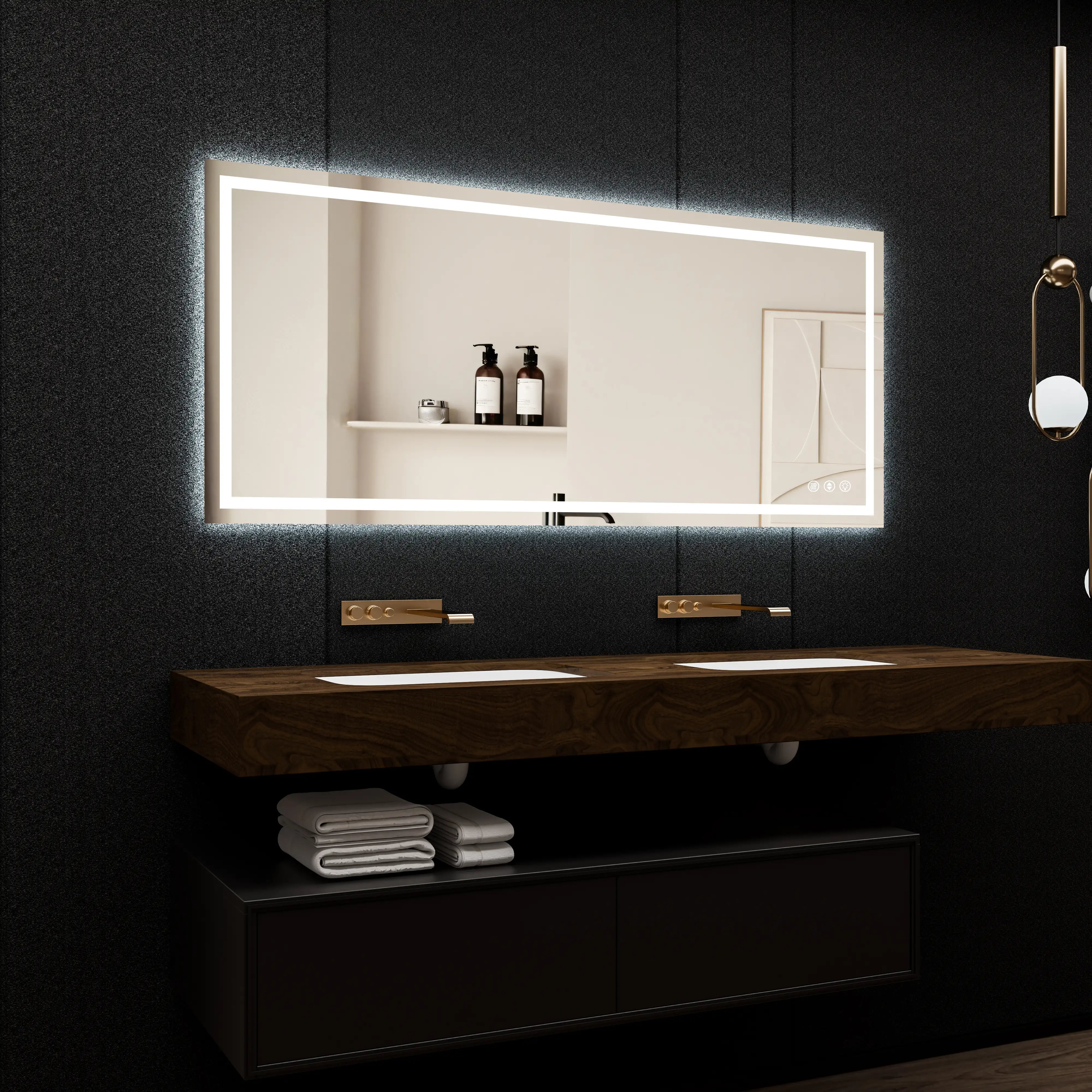 Adjustable LED Bathroom Vanity Mirror with Brightness Memory – Anti Fog