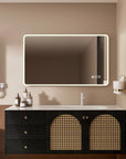 Rectangular Framed Dimmable Anti-Fog LED Wall Bathroom Vanity Mirror
