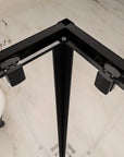 Close up of the top rollers and magnetic sealing strip of the corner shower enclosure.