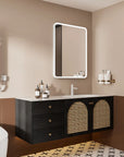 Rectangular Framed Dimmable Anti-Fog LED Wall Bathroom Vanity Mirror
