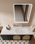Rectangular Framed Dimmable Anti-Fog LED Wall Bathroom Vanity Mirror