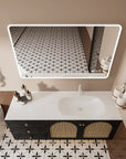 Rectangular Framed Dimmable Anti-Fog LED Wall Bathroom Vanity Mirror
