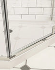 36" x 36" x 72" semi-frameless corner shower enclosure bottom waterproof design, frameless corner shower enclosures leakproof feature | Ace Decor
