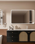 Rectangular Framed Dimmable Anti-Fog LED Wall Bathroom Vanity Mirror