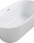 Modern Acrylic Freestanding Soaking Tub with Chrome Overflow and Drain color: White