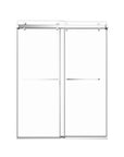 56-60" x 74" Frameless Double Sliding Glass Shower Doors - More Open, Leak-Free