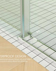 Waterproof base design detail of shower door 60 x 76 with groove to prevent dripping | Ace Decor