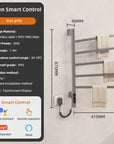 Orven Smart Control gunmetal gray towel heater rack with touchscreen display and smart app control | Ace Decor