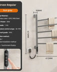 Orven regular gunmetal gray towel heater rack with touchscreen display and smart app control | Ace Decor