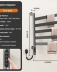 Velin Regular gunmetal gray electric towel warmer for bathroom with touchscreen control and waterproof design | Ace Decor